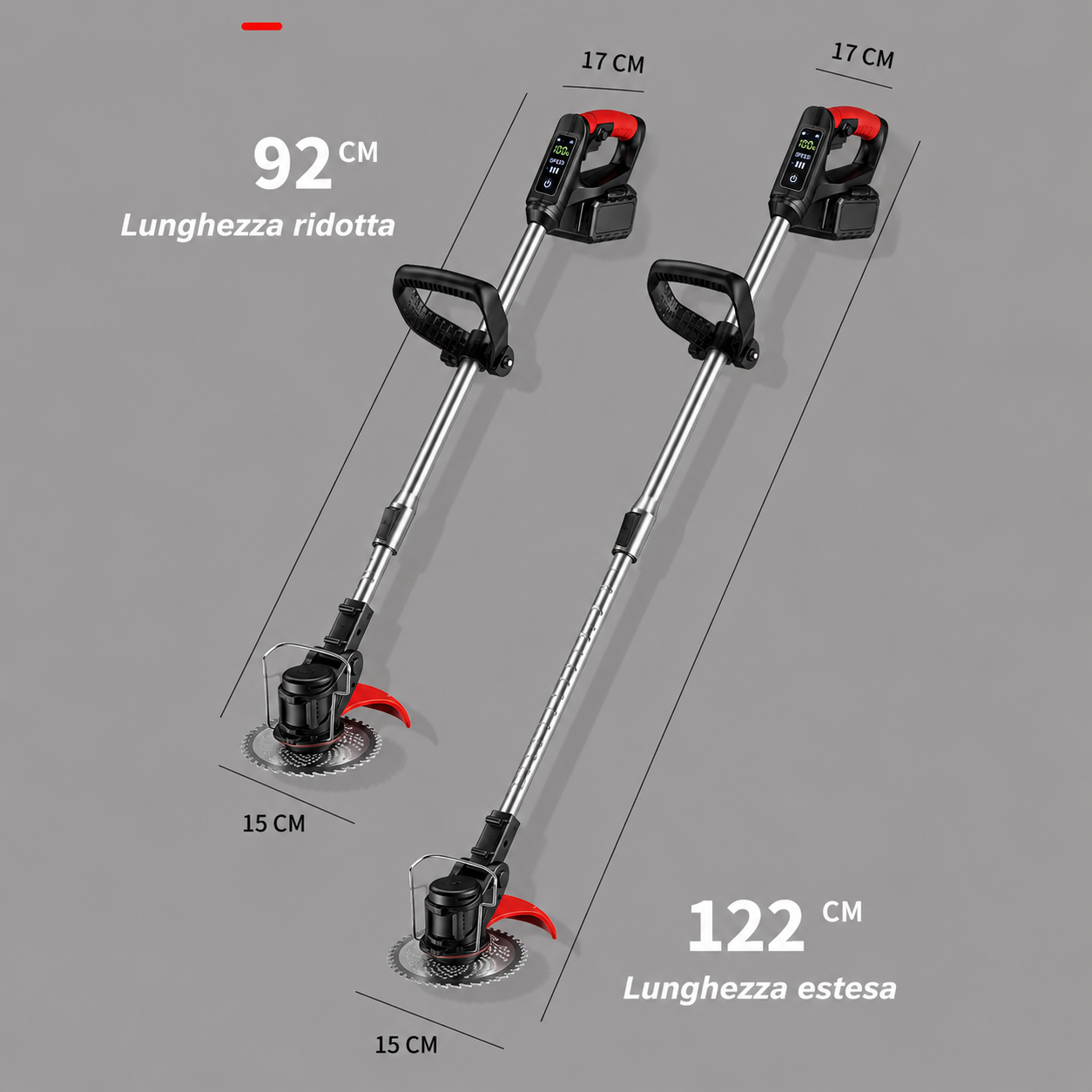 Decespugliatore regolabile telescopico