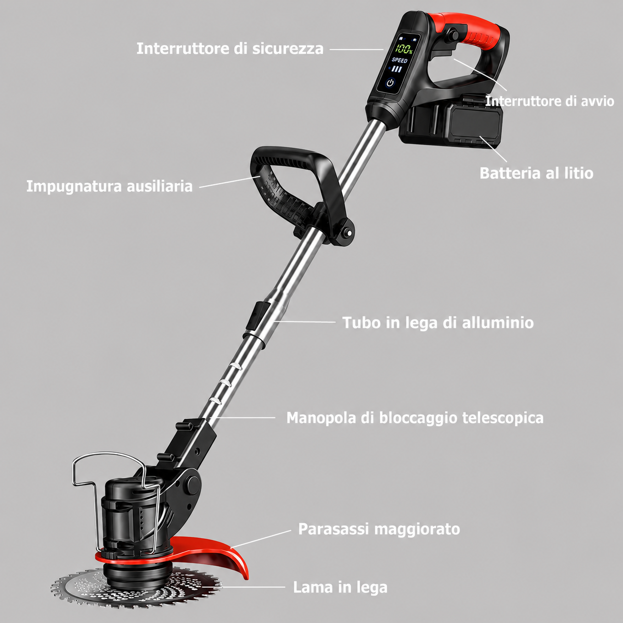Display LED Touch del decespugliatore